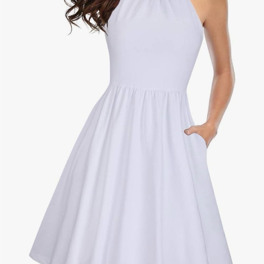 NWT White Halter Sun Dress